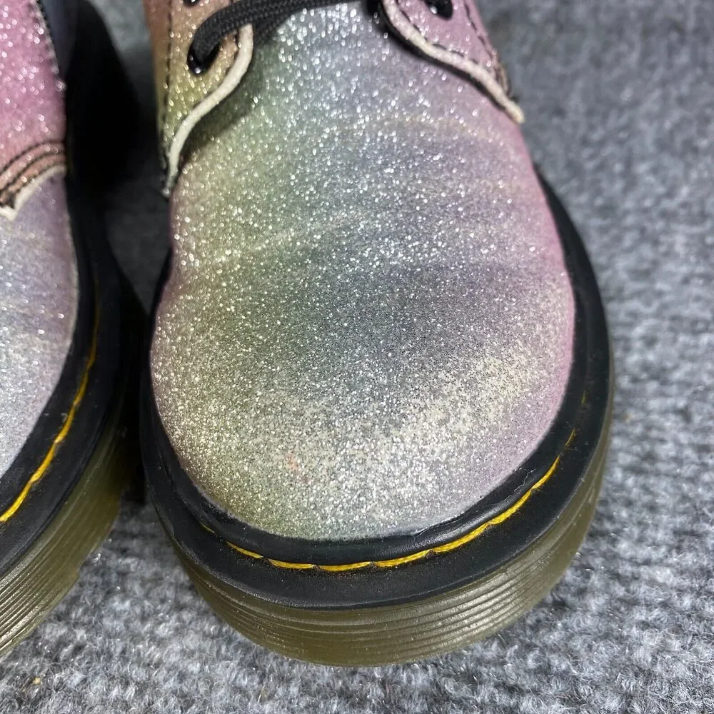 Dr. Martens Boots 1460 Girls 13 Pink Ombre Glitter Lace Up Combat Shoes - Picture 7 of 12